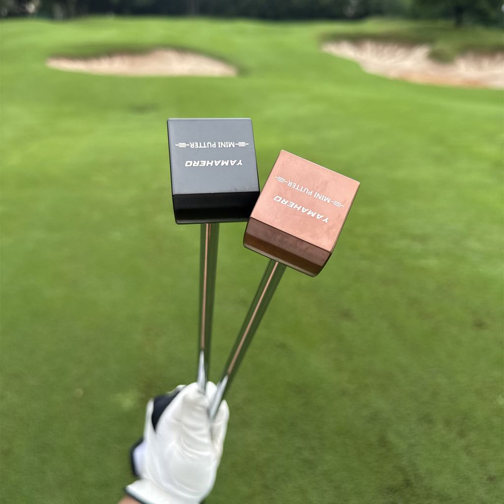 Yamahero Mini Golf Putter in Black And Golden, 86.36 cm, with a PU Grip, Suitable for Both Left And Right-Handed Users, Designed for Men