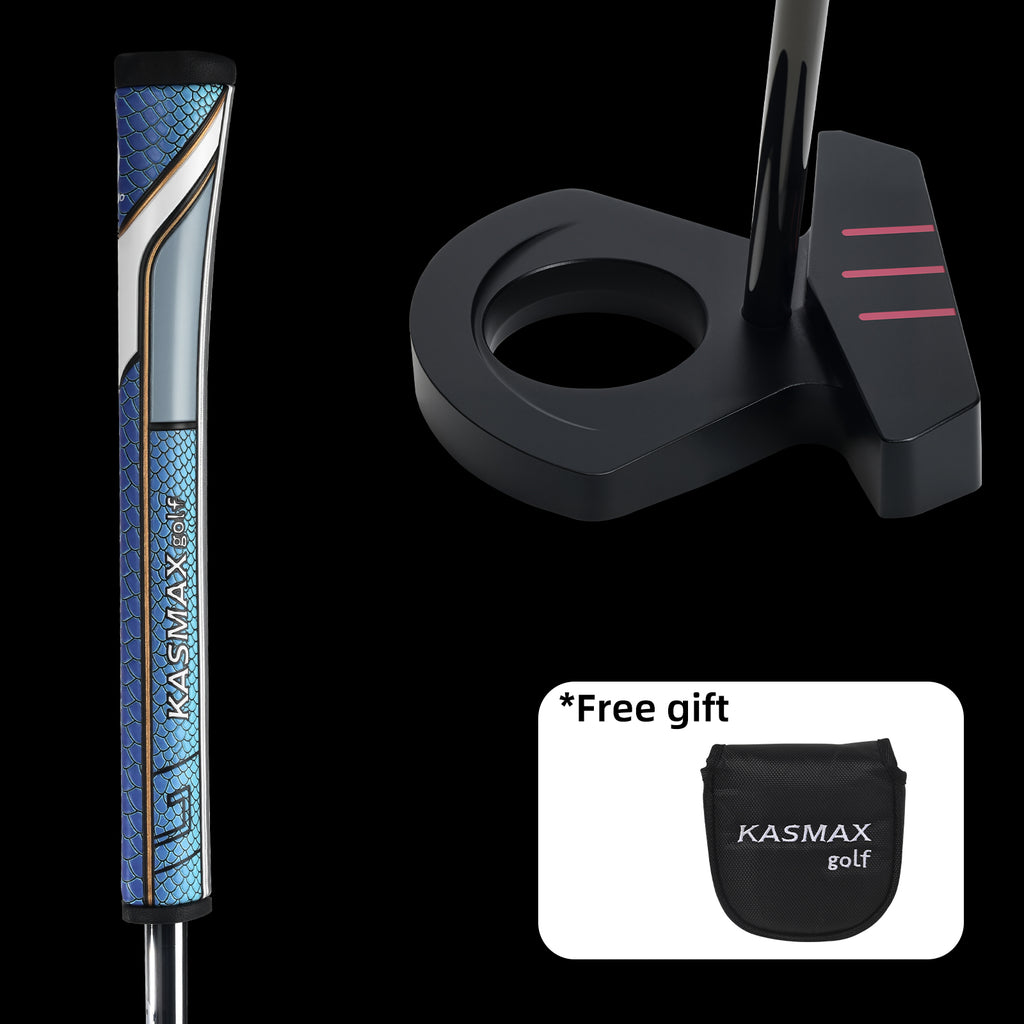 KASMAX KM14 zero-torque golf putter 6061 aluminum alloy center balance black plated shaft artificial leather grip gift head cover