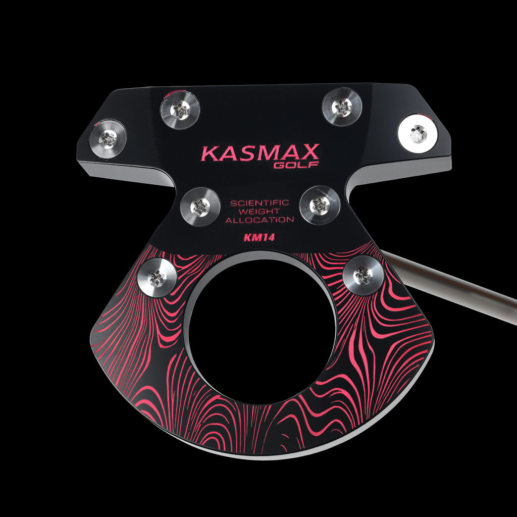 KASMAX KM14 zero-torque golf putter 6061 aluminum alloy center balance black plated shaft artificial leather grip gift head cover